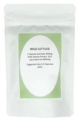 Wild Lettuce Extract Capsules 4000mg High Strength Tablets Vegan Multi Listing