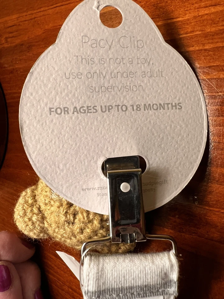 New Mud Pie Dog Knit Stripe Pacifier Pacy Clip Baby Newborn 11680038 NWT - Image 4 of 4