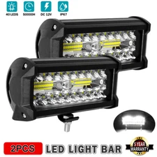 2x 6Inch LED Work Light Bar Pod Flood Spot Offroad Fog Driving Truck 12V 20000LM