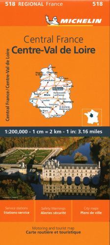 Michelin Regional Maps: France : Central France Map 518 by Michelin (2023, ...