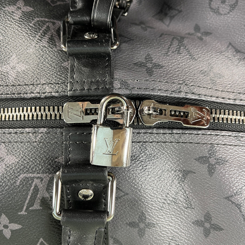 Louis Vuitton Keepall Bandoulière 50 Bag Monogram Eclipse Duffel Travel Bag - Picture 16 of 19