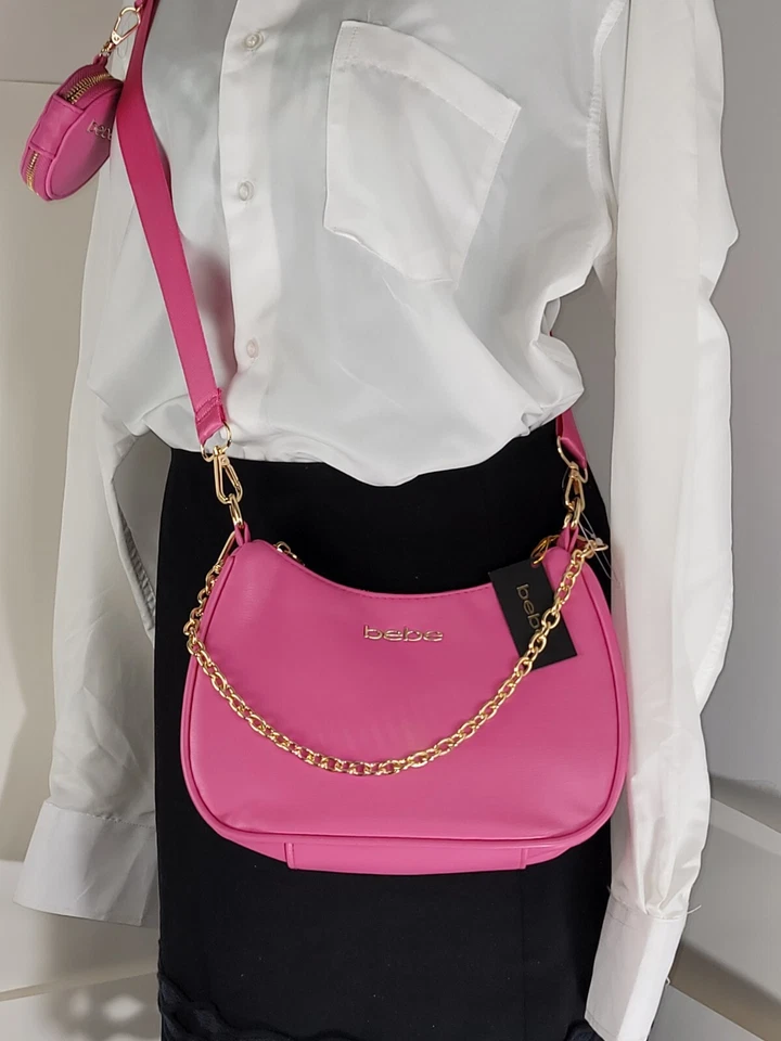 Bolso Bandolera Bebe Cadena Oro Rosa - Bolso de Hombro Cartera con Juego de Auriculares NUEVO Foto 4 de 4
