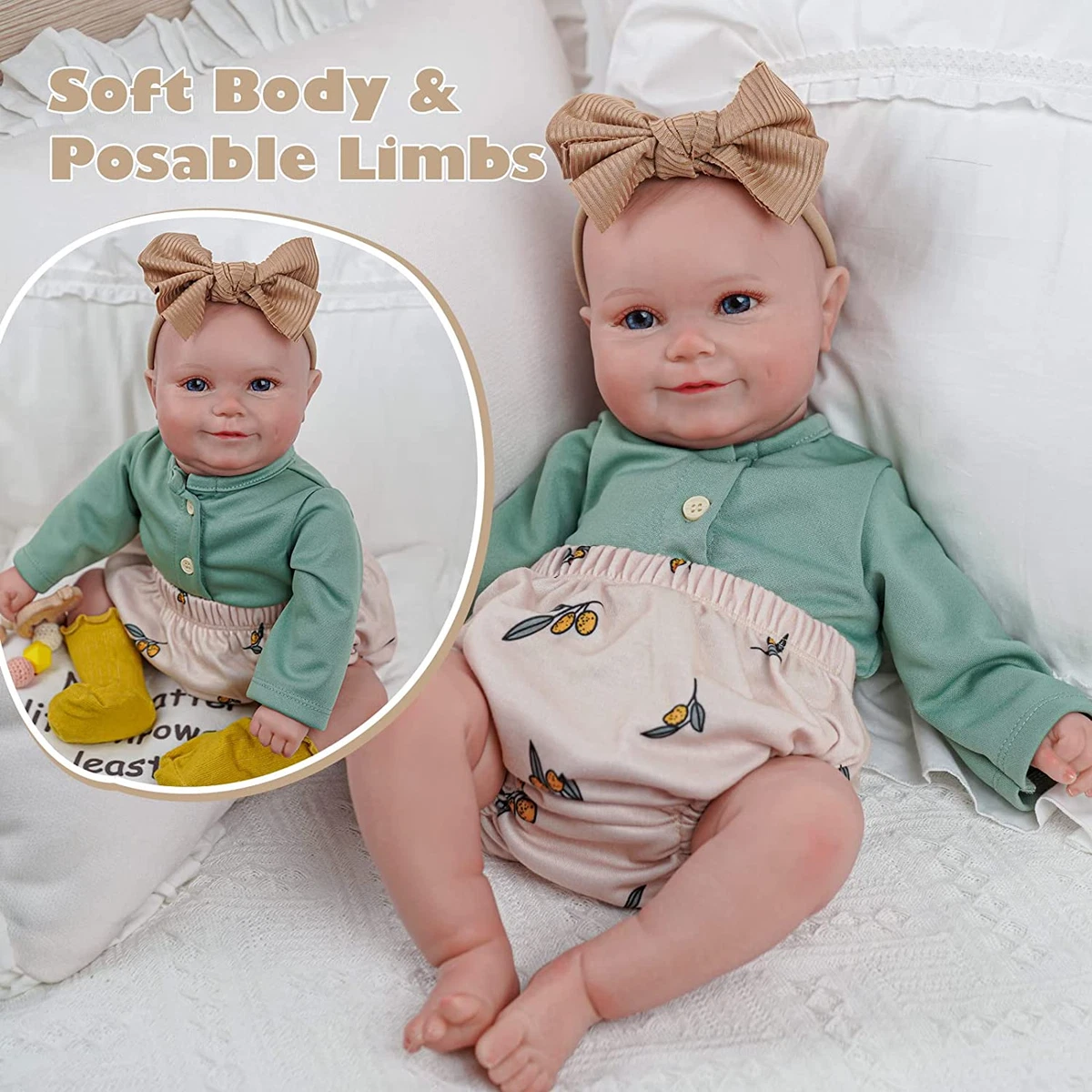 20 Inch Realistic Reborn Baby Dolls with Poseable Body Cute Vinyl