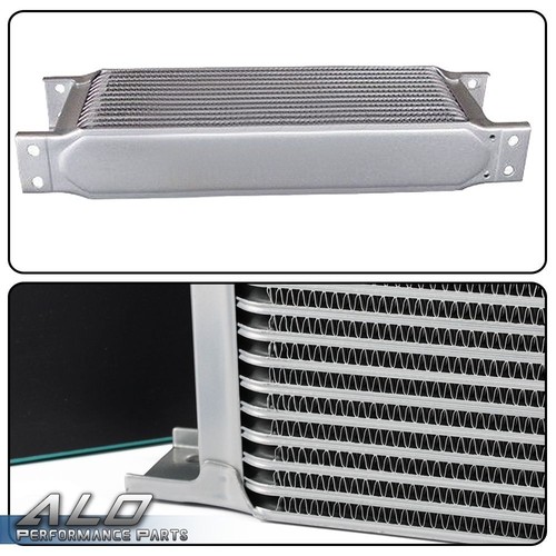 30 Row AN10 Universal Aluminum Engine Oil Cooler +Thermostat Adapter Kit+ 7" Fan - Picture 7 of 8