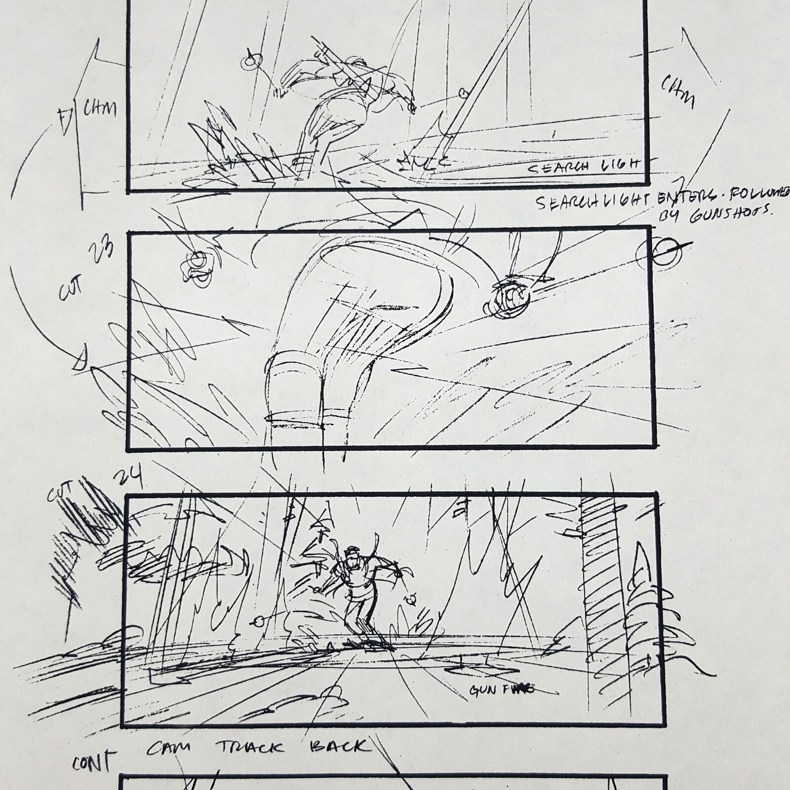 Image 4 of True Lies - Production Used Storyboard,  Harry in Ski Chase 3, COA