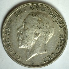 1935 Great Britain Silver Florin Coin Almost Uncirculated 50 % Silver George V