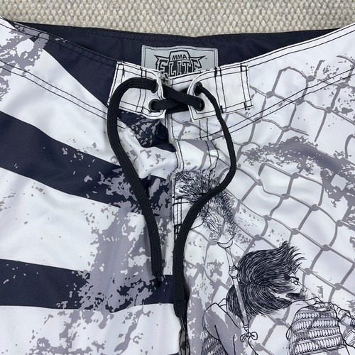 MMA Elite Swim Trunks Men Large Black White Bored Shorts AOP Cage Fighting * - Picture 5 of 18