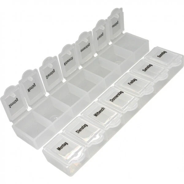 2x Pillendose Pillenbox Tablettenbox Tablettendose Medikamentenbox 7 Tage - Bild 1 von 1