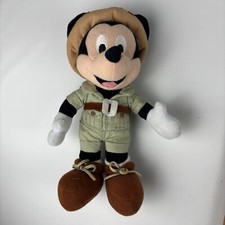 Disney World Safari Mickey Mouse Plush Bean Bag 10 Inch Doll Stuffed Animal