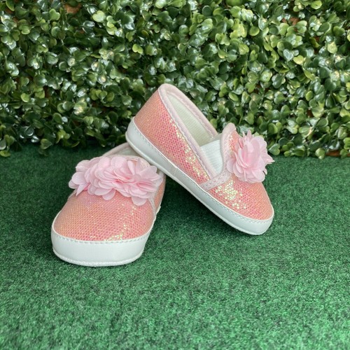 Stepping Stones Baby Girl Iridiscent Pink Shoes 6-9 Months
