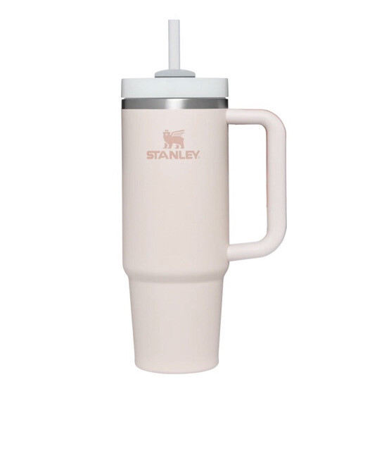 Stanley Quencher H2.O FlowState Roestvrijstalen vacuüm-geïsoleerde beker met deksel en rietje, voor water, ijsthee of -koffie, smoothie en meer, roze (Peony), 1183 ml