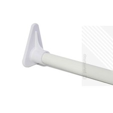 EcoSpa Shower Curtain Rail Pole Rod Metal Track Chrome White L U Shape Bathroom