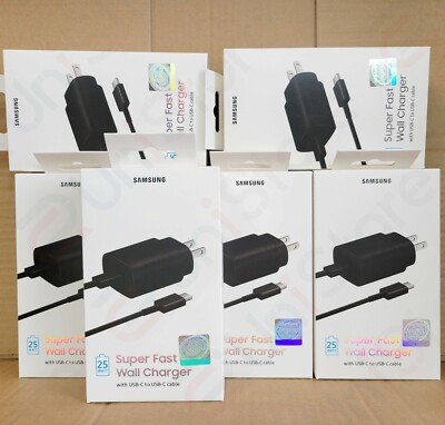 Original Samsung Galaxy Super Fast Charging 25W USB Type-C Wall Charger & Cable