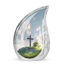 Small Cross Urn - Keepsake Urn For Human Ashes - Funeral Urn For Adult Ashes Men