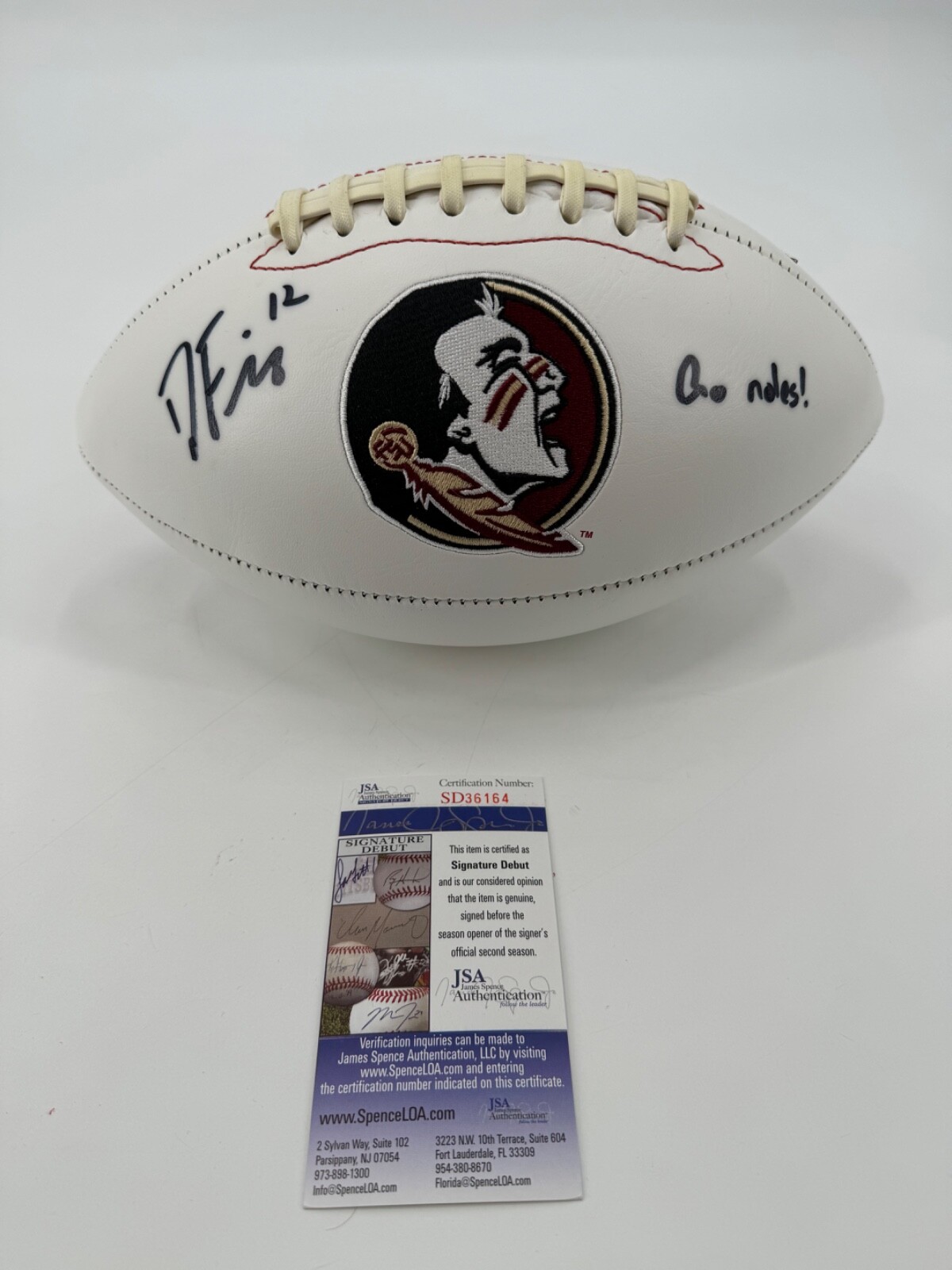 DEONDRE FRANCOIS Autographed Signed Florida State Seminoles LOGO FOOTBALL JSA COA BIG SALE! 