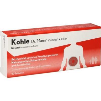 KOHLE Dr.Mann 250 mg Tabletten 20 ST PZN 15403005