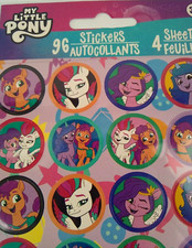 My Little Pony Hasbro Stickers Kids Round Kid Pink Peachtree 4 Sheets 96 count