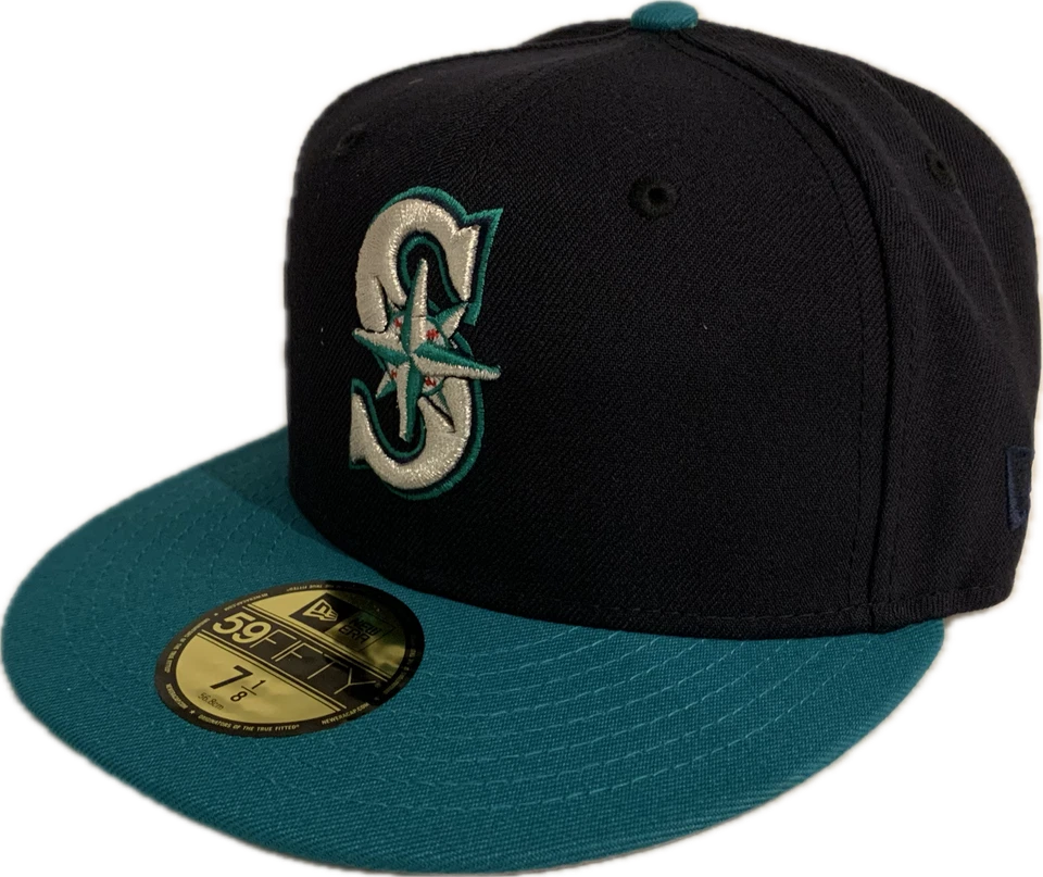 Men's Seattle Mariners New Era Ken Griffey Jr. Side Patch Navy Green Fitted Hat - Image 3 of 4