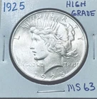 1925 Silver Peace BU Nice Luster Perfect Reverse Low Price