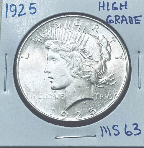 1925 Silver Peace BU Nice Luster Perfect Reverse Low Price