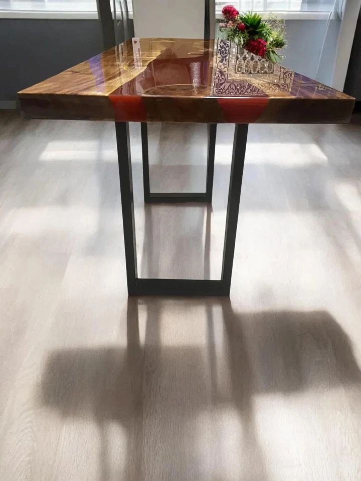 epoxy resin console table/epoxy console table/epoxy end table for sale Home deco - Image 2 of 4