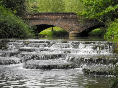 Photo 6x4 The 'Flosh' & Lords Bridge, Buckingham This weir on the River O c2009