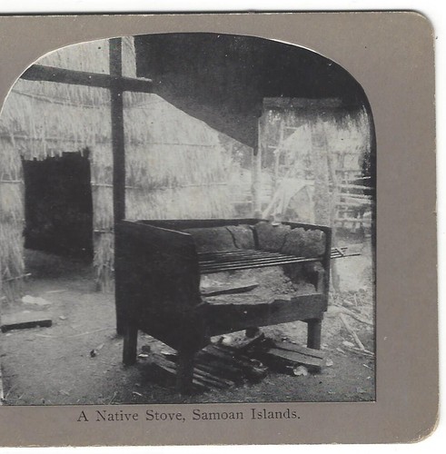 A Native Stove, Samoan Islands, Original Circa 1900 Stereoview Card