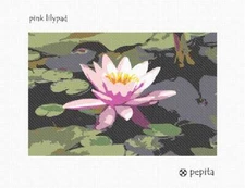 Pink Lilypad Needlepoint Kit or Canvas