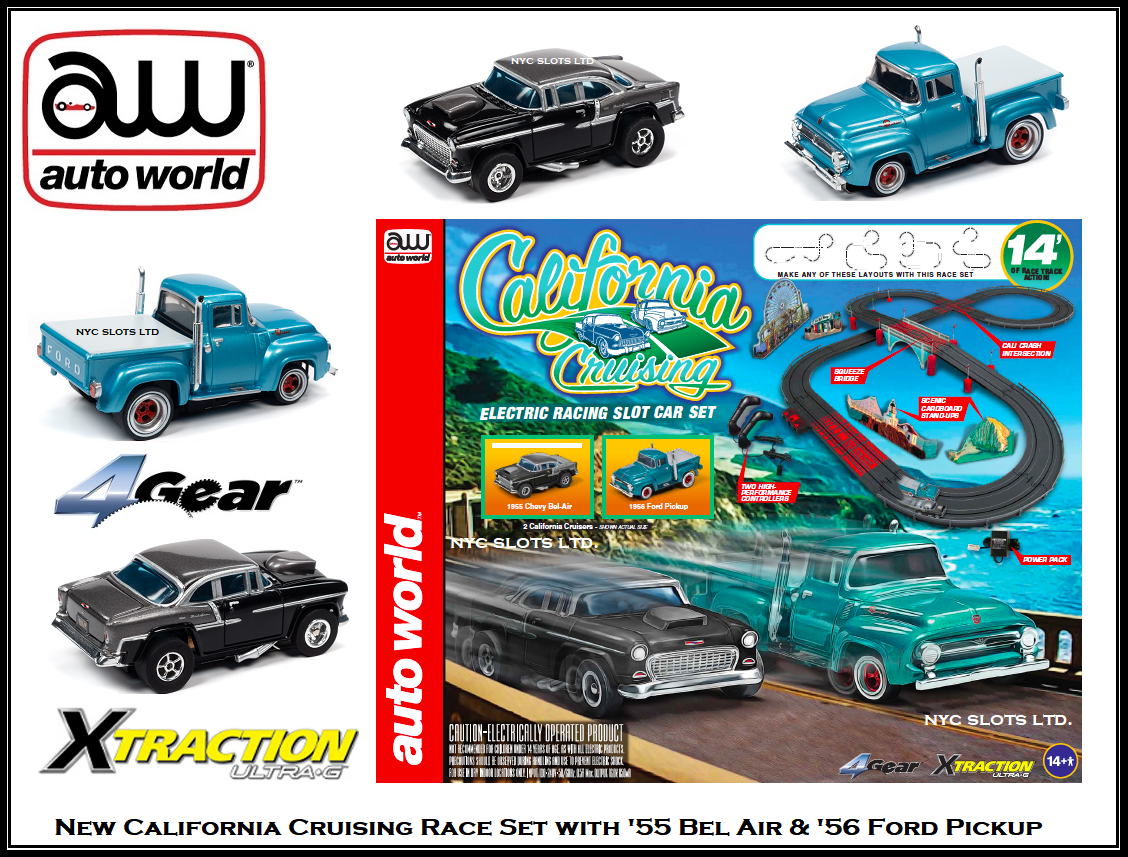 Auto World California Cruising Racing Set '55 Bel Air & '56 Ford