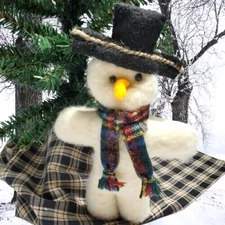 Primitive Snowman -Bowl Filler,  Ornie ~ Artisan,  One-of-a-kind,  USA Crafted