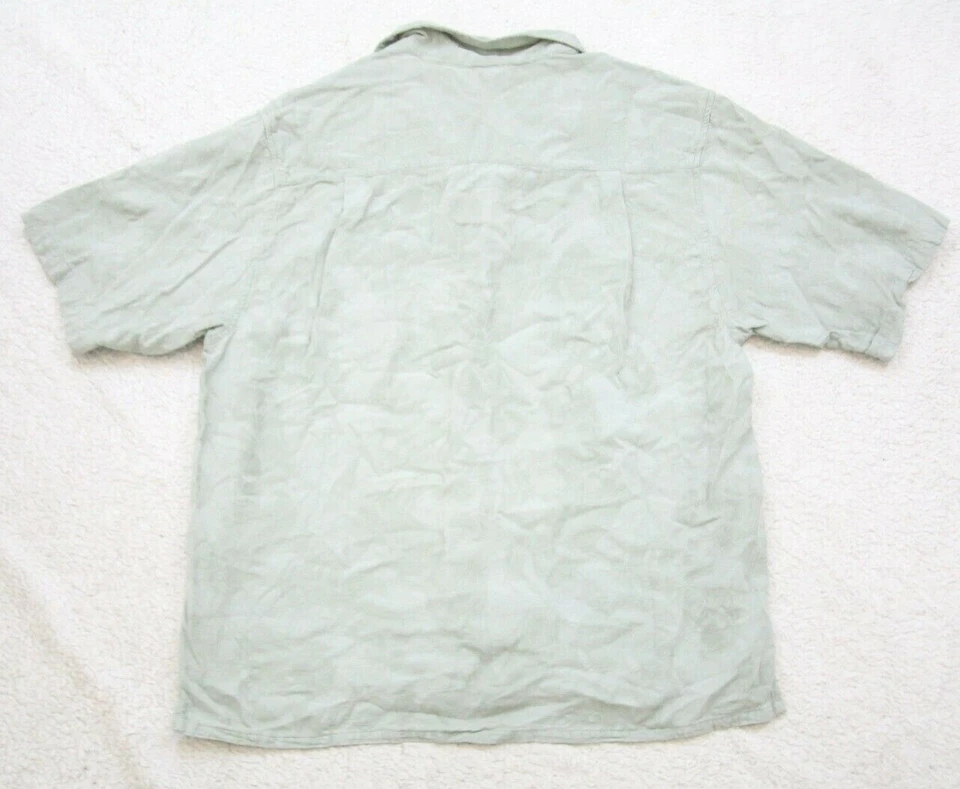 Camisa de vestir hawaiana Ocean Pacific verde manga corta bolsillo para hombre mediana F12 Foto 2 de 4