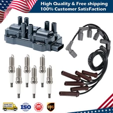 Set Of Ignition Coil +Spark Plug +Wire For Chevrolet GMC Pontiac Saturn UF434