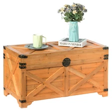 New Barn Design Large Decorative Farmhouse Wooden Storage Trunk Chest