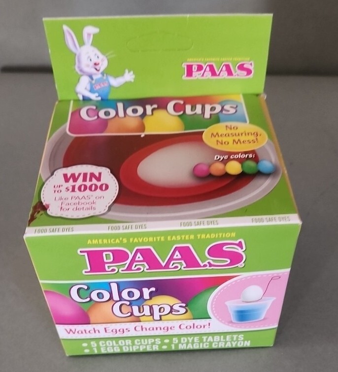 Easter Egg Coloring Cup Dye Kit 5 Cups, 5 Dye Tablets, 1 Crayon, 1 Egg Dipper | eBay