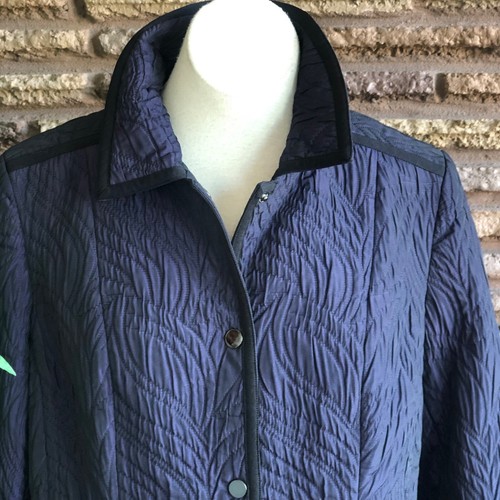 Doncaster Collection Purple Quilted Lightweight Puffer Jacket Black Trim Size 14 - Picture 3 of 8