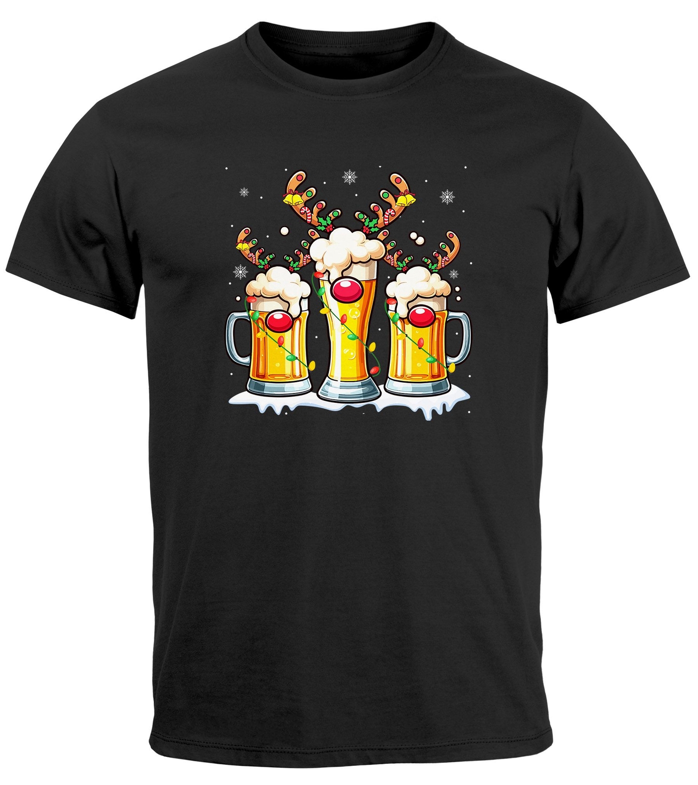 Футболка Herren с надписью Weihnachten Biergläser Bier Lustig Fun-Футболка Alkohol