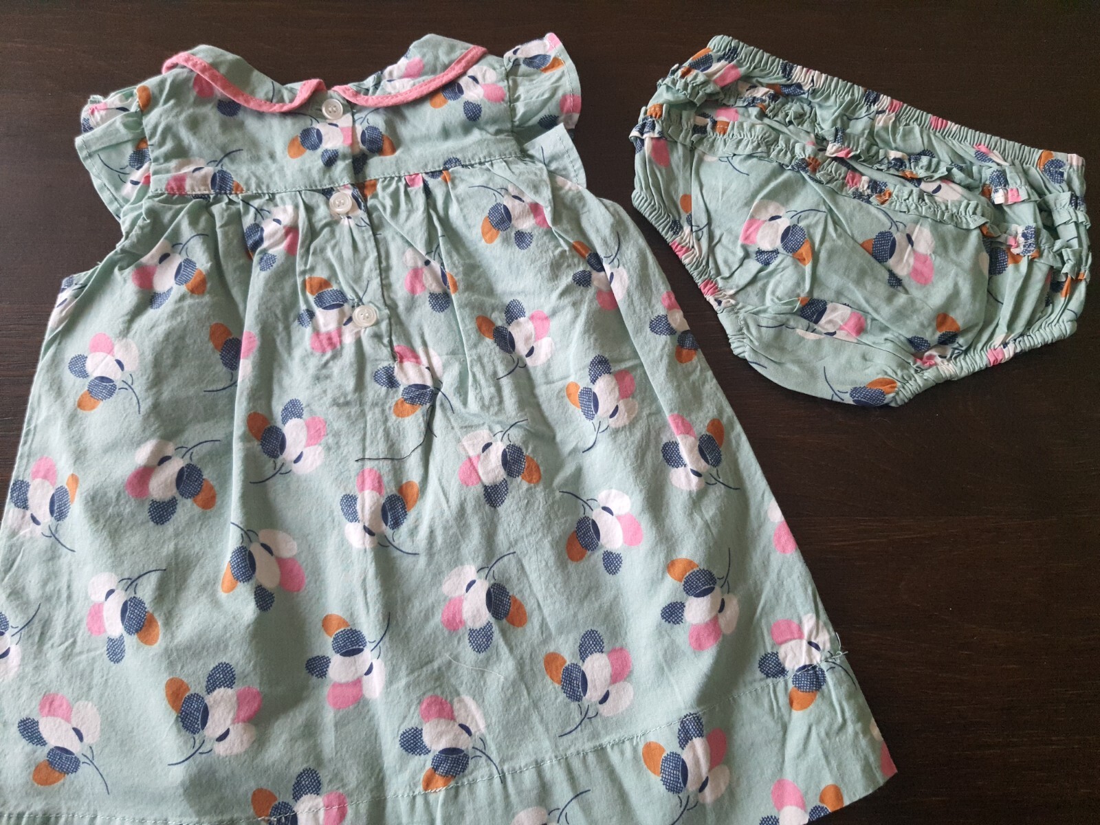 Baby Boden Girl’s Balloon's Dress Pink Blue 3 6 Months spring match bloomers image 7
