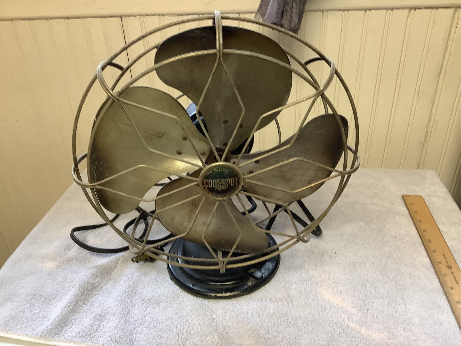 Vintage Cool Spot by Signal Type 660 black Fan Oscillating Metal Cage used works