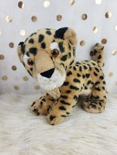 Aurora Cheetah Leopard Cub Baby Tan Black 10" Plush Stuffed Animal Toy Handmade