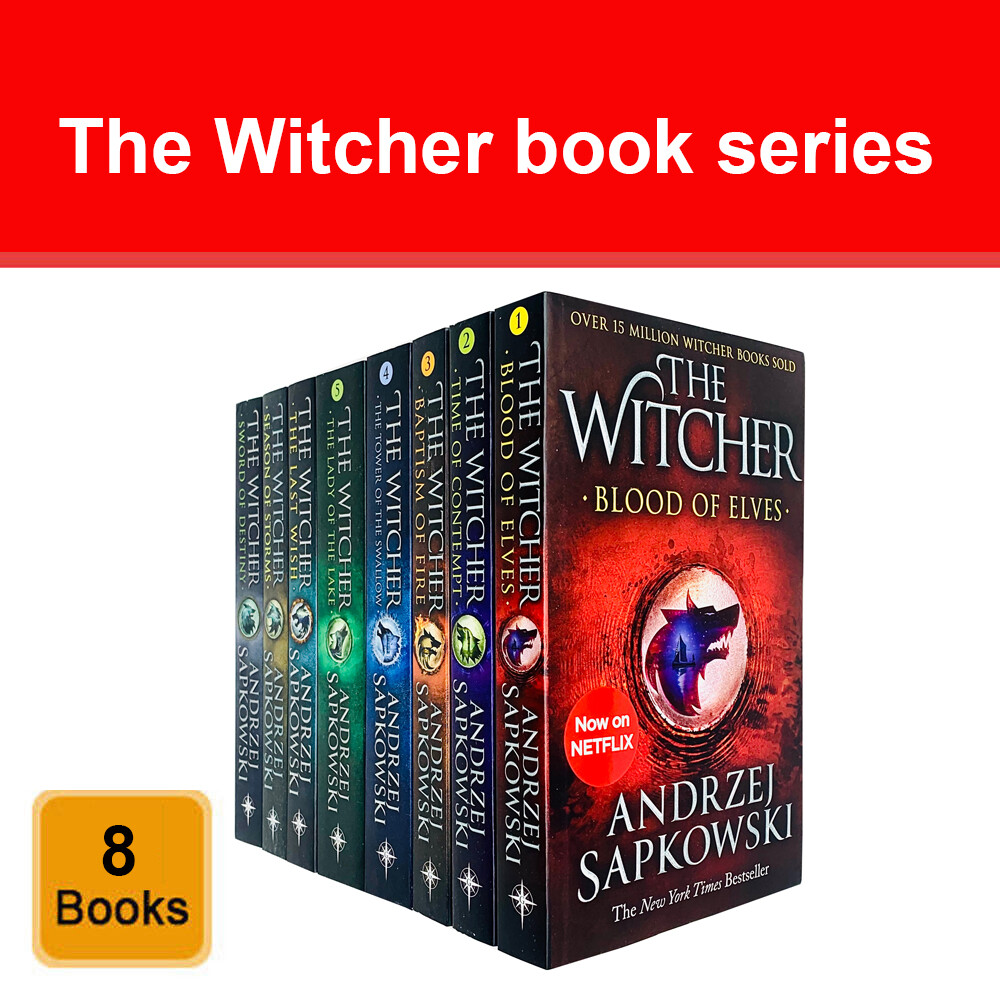 Witcher Series by Andrzej Sapkowski 8 Books Collection Set NETFLIX