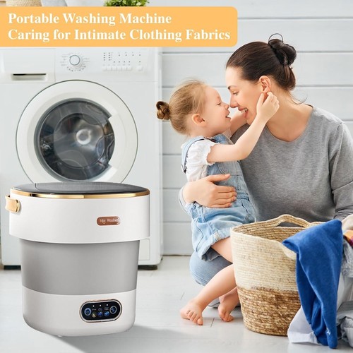 Efficient 15L Portable Clothes Washer with Dehydration Basket - Travel-Friendly - Picture 4 of 8