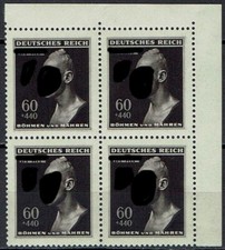 B&ouml;hmen und M&auml;hren Michel Nr.: 131 postfisch im 4er Block Bogenecke oben rechts