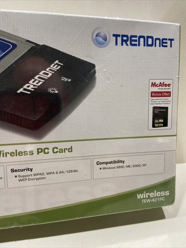 TRENDnet PC Card Wireless-N Network Adapter TEW-421PC 802.11b. - NEW / SEALED - Photo 3/9