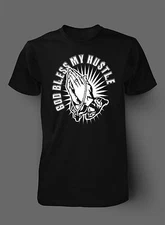 Men God Bless My Hustle Pro Club Shaka RTP  Hip Hop Graphic Tee Shirt Big Tall S