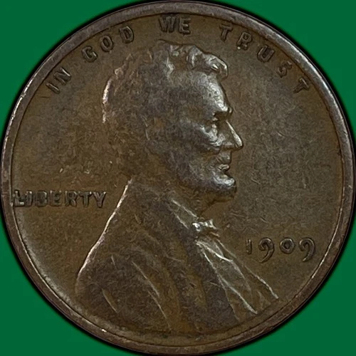 1909-VDB Lincoln Wheat Cent Very Fine VF Coin #34260