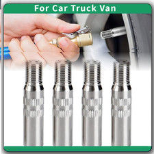 For Car Truck Van 4pcs Chrome Tyre Wheel Valve Extension Extender Caps Stem