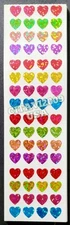 HAMBLY STUDIOS STICKERS PRISMATIC MULTICOLOR MINI HEARTS RED GREEN PINK VINTAGE