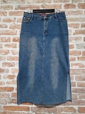 Gonna in jeans lunga Maxigonna Denim Taglia 52 Con Ricami 