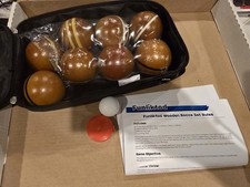 Funliktod Wooden Bocce Set Outdoor Lawn Game Family Game Complete