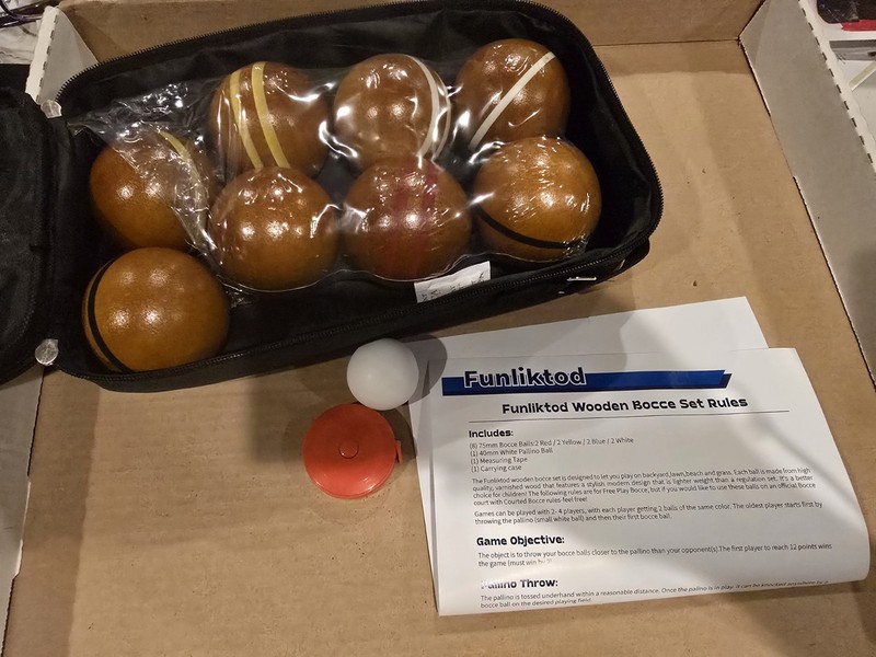 Funliktod Wooden Bocce Set Outdoor Lawn Game Family Game Complete